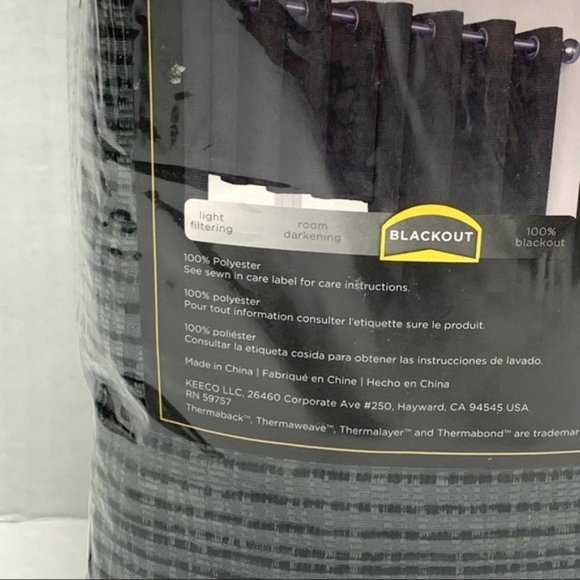ECLIPSE Trevi Thermal Blackout Single Panel Grommet Curtain Black 52 x 108 NEW - Picture 6 of 8